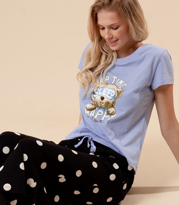 Пижама с принтом на груди 3172